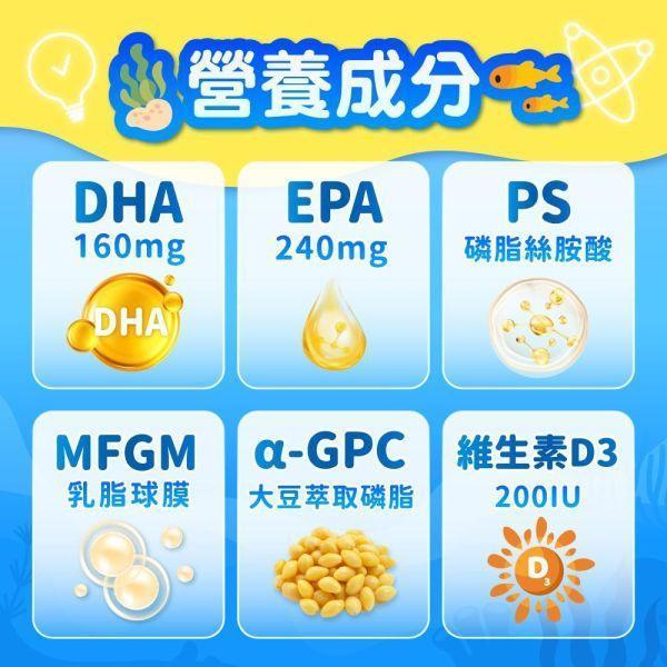 Podcast限定優惠聰護力兒童魚油 三合一黃金配方 豐富複方 魚油+學習配方 