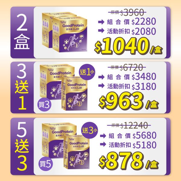 肌有補 肌憶蛋白│樂齡營養補充首選 6效合1 安心無添加・新品限定買大就送小｜指定組合 限時試吃小盒 免費試吃 (詳情請見下方常見問題) 
