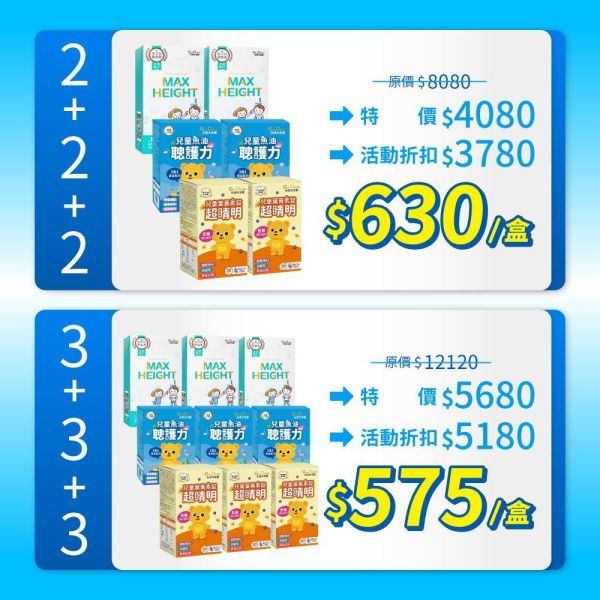 兒童全營養配方｜聰倍高+聰護力+超睛明組合｜加LINE好友滿額立省$100 