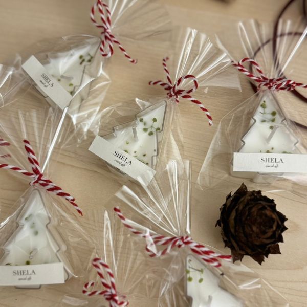 聖誕迷你小茶蠟(5個) 聖誕樹 香氛蠟燭 聖誕禮 小茶蠟,香氛禮,蠟燭,伴娘禮,結婚禮,婚禮小物,迎賓禮,活動禮品