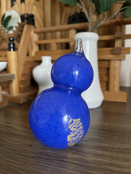 亮藍金箔葫蘆 