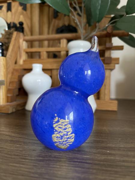 亮藍金箔葫蘆 