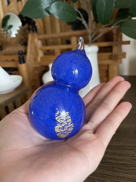 亮藍金箔葫蘆 