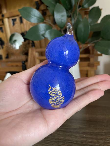亮藍金箔葫蘆 