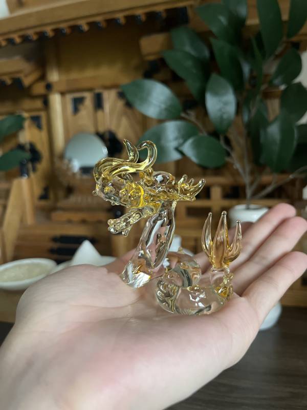 金黃聚氣盤龍 龍, 手工藝品, 玻璃藝術品,