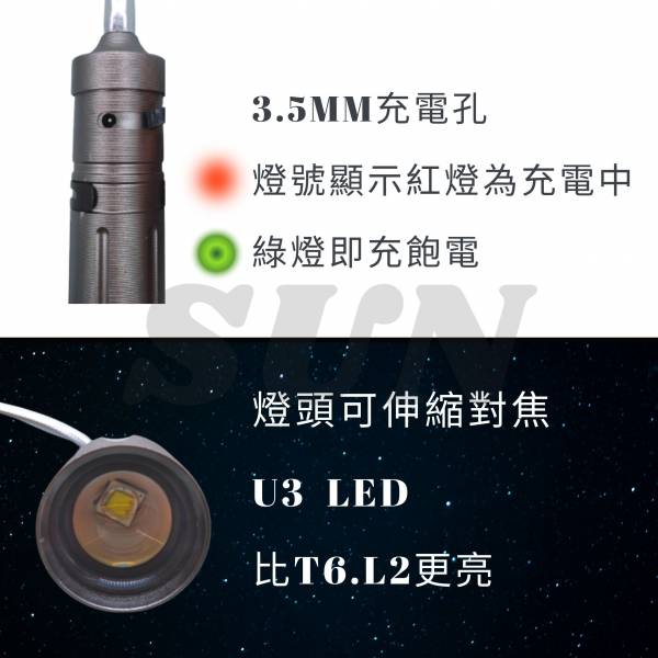 59W U3 LED充電調焦彎管磁吸式工作燈 現貨,24hrs出貨,59W亮度,充電,調焦,U3,LED,彎管工作燈,磁吸,鋰電池,電池,18650,4號電池