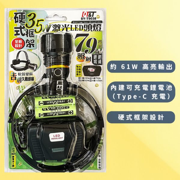 硬式框架35W激光LED頭燈 