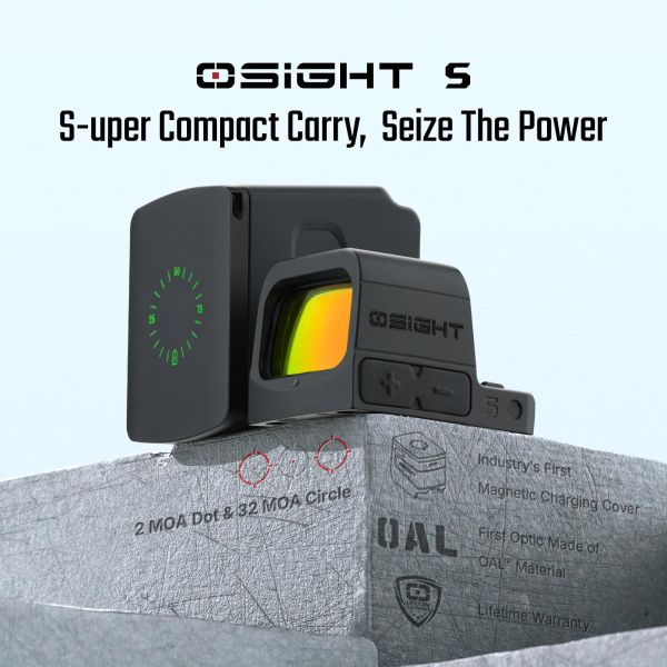 預購｜OLIGHT【OSIGHT-S 內紅點瞄鏡】 Osight S, Olight紅點, 磁性充電蓋, RMSc紅點, 紅點瞄具, 多標線紅點, 非球面光學, 戰術瞄準鏡, 封閉式紅點, 射擊訓練裝備