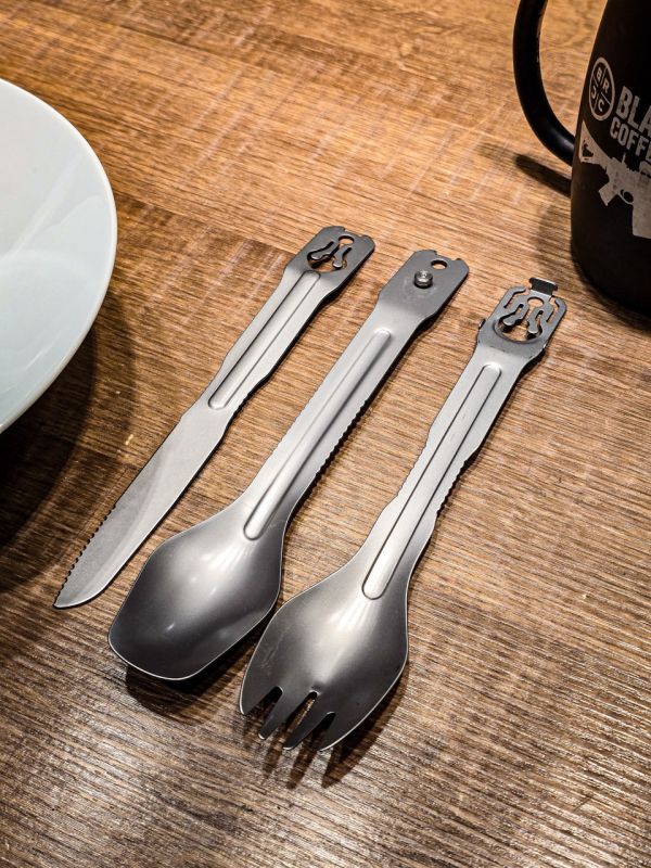 新品預購｜OTT【三合一不鏽鋼餐具組】 ott,ott gear,ott餐具,餐具,露營,露營餐具,多功能餐具