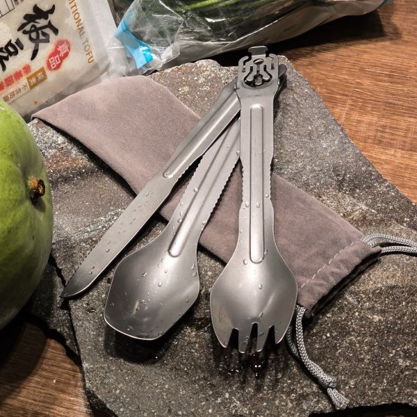 新品現貨｜OTT【三合一不鏽鋼餐具組】 ott,ott gear,ott餐具,餐具,露營,露營餐具,多功能餐具