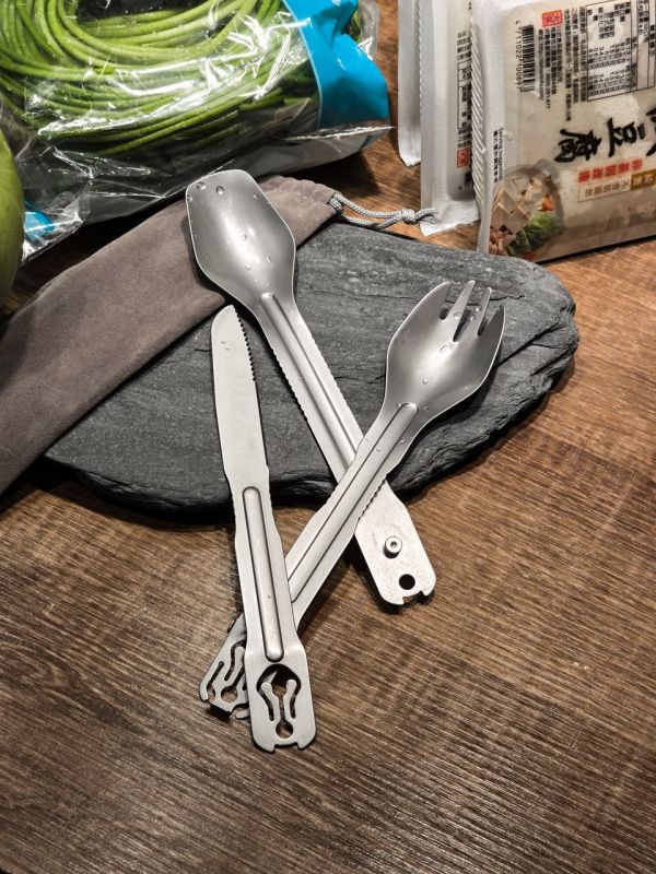 新品現貨｜OTT【三合一不鏽鋼餐具組】 ott,ott gear,ott餐具,餐具,露營,露營餐具,多功能餐具