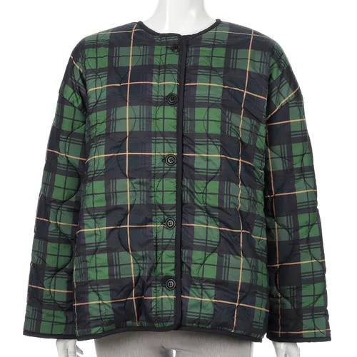 雙色鋪棉夾克 韓流行女裝,設計師女裝,女裝,格紋,秋冬,外套,印花外套,雙面夾克,單品,休閒夾克,鋪棉外套,兩面穿,寬大,中性