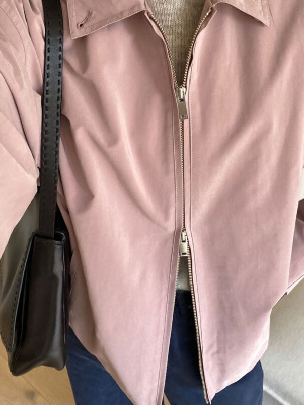 輕型拉鍊夾克 韓流行女裝,設計師女裝,女裝,夾克,秋冬,拉鍊外套,狩獵夾克,皮衣,單品,休閒夾克,短外套,短風衣,水洗,中性