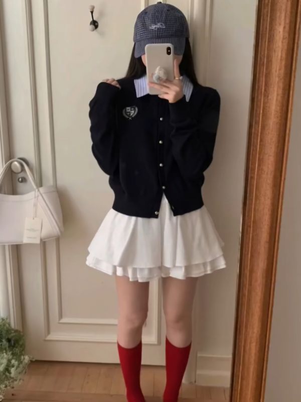 襯衫領針織小外套 日韓流行女裝,短外套,夾克,棒球外套,圓領夾克,歐美流行,基本色,春夏,雄院派,休閒,短版