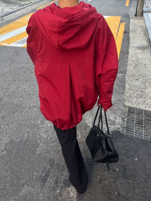 擋風連帽夾克 韓流行女裝,設計師女裝,女裝,夾克,秋冬,拉鍊外套,夾克,皮衣,單品,休閒夾克,中長版外套,連帽風衣,寬大,中性