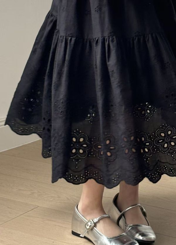 刺繡蕾絲蛋糕裙 韓流行女裝,日系女裝,女裝,寬鬆感,棉質,大人系,女人味,春夏長裙,蕾絲拼接,蛋糕裙,刺繡裙,白色長裙,蕾絲長裙,白色長裙,清爽感