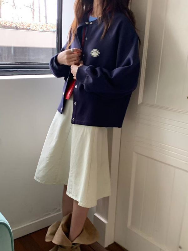 雲朵休閒小外套 日韓流行女裝,短外套,夾克,棒球外套,圓領夾克,歐美流行,基本色,春夏,雄院派,休閒,短版