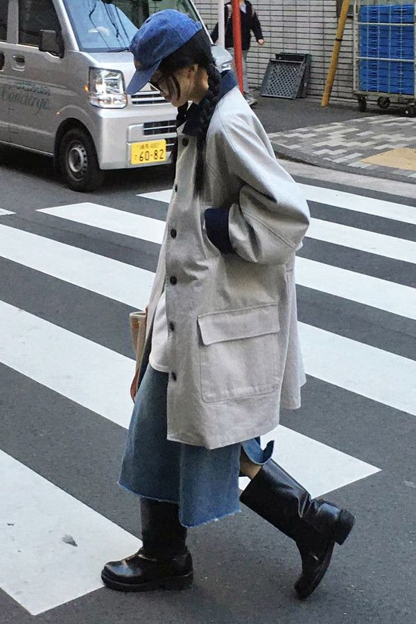 復古單排風衣 日系,韓流行女裝,風衣,中長風衣,春裝,平織,外套,復古,上班,學院風,小圓領,廓形,硬挺,撞色