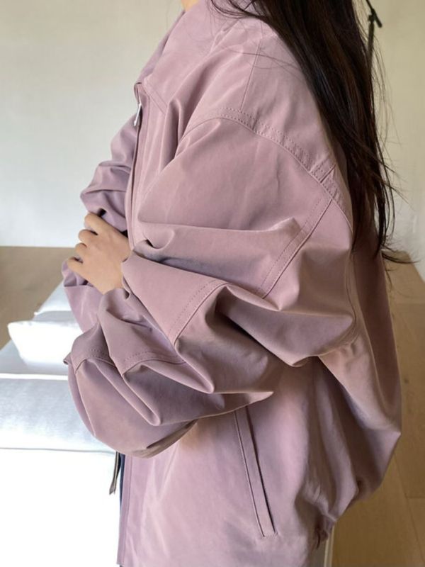 輕型拉鍊夾克 韓流行女裝,設計師女裝,女裝,夾克,秋冬,拉鍊外套,狩獵夾克,皮衣,單品,休閒夾克,短外套,短風衣,水洗,中性