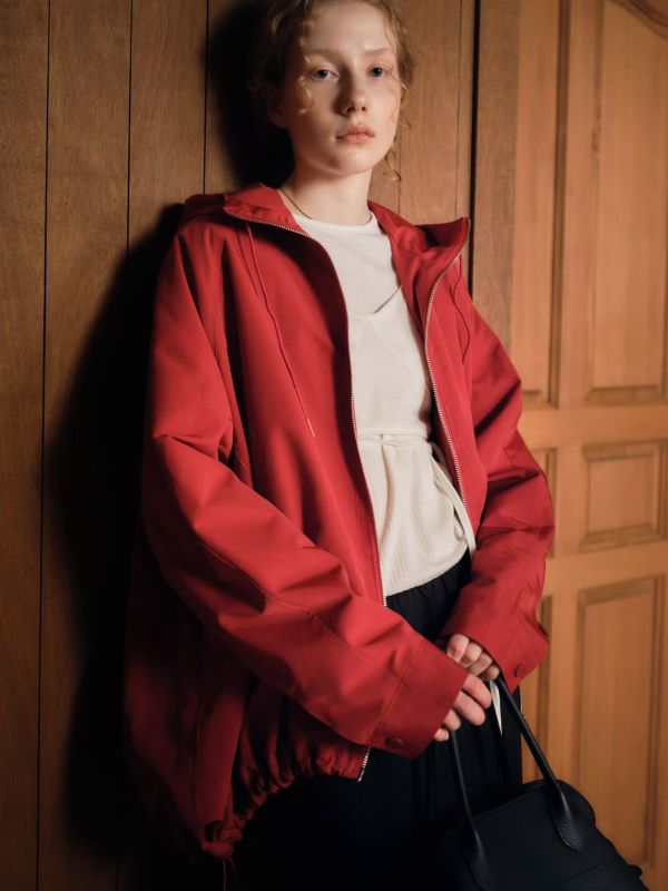 擋風連帽夾克 韓流行女裝,設計師女裝,女裝,夾克,秋冬,拉鍊外套,夾克,皮衣,單品,休閒夾克,中長版外套,連帽風衣,寬大,中性