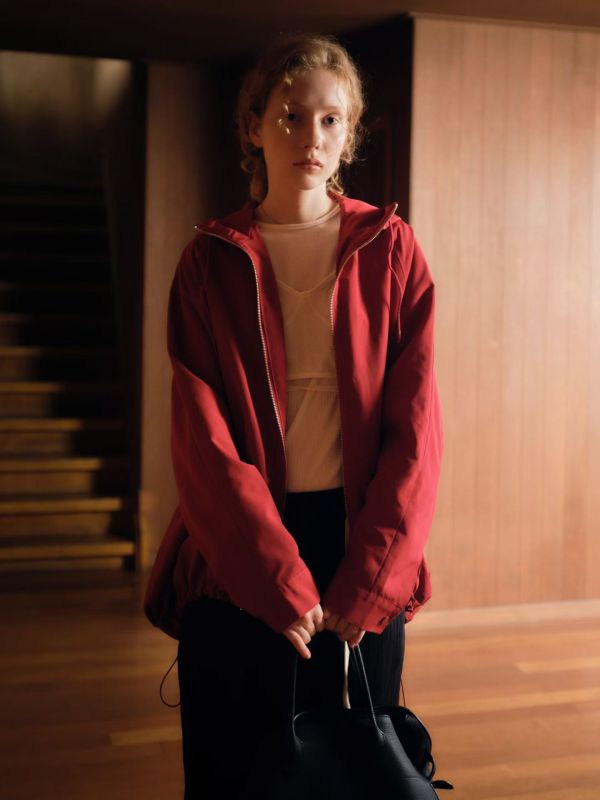 擋風連帽夾克 韓流行女裝,設計師女裝,女裝,夾克,秋冬,拉鍊外套,夾克,皮衣,單品,休閒夾克,中長版外套,連帽風衣,寬大,中性