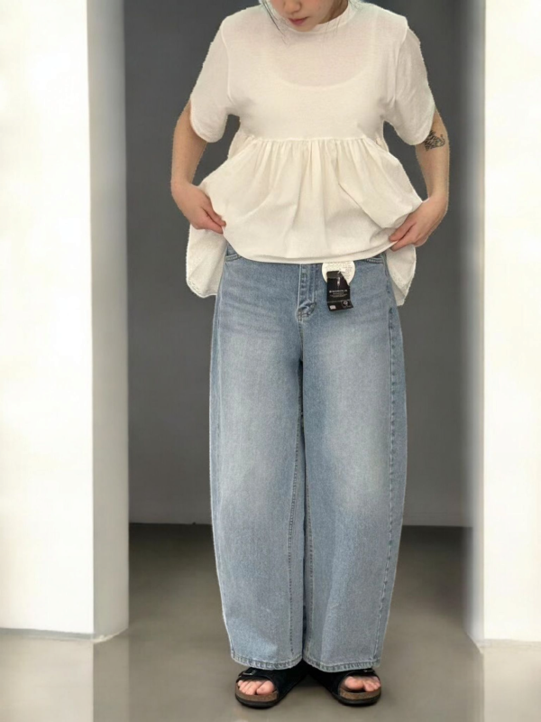 錐形牛仔寬褲 韓流行女裝,設計師女裝,女裝,鐮刀褲,純棉,蘿蔔型,單品,九分褲,twistedseam,牛仔褲,休閒,錐形