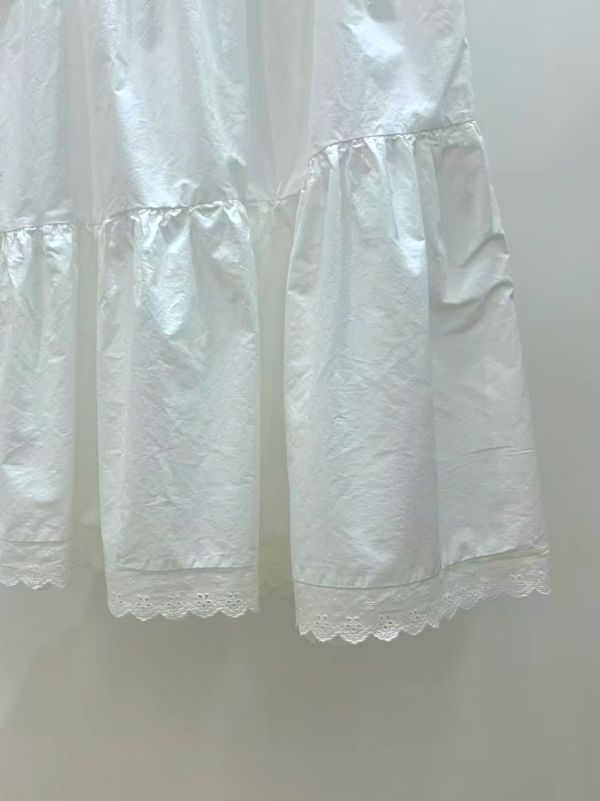 純白蛋糕棉長裙 韓流行女裝,日系女裝,女裝長裙,棉質,大人系,女人味,夏季裙,拼接,蛋糕裙,棉長裙,白色裙子,長裙