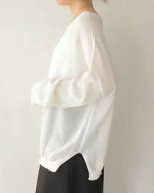 和紙紗針織衫 日韓流行女裝,針織上衣,和紙,針織衫,穿透感,流行色,強撚紗,清爽,休閒,慵懶,日系風格,鬆弛