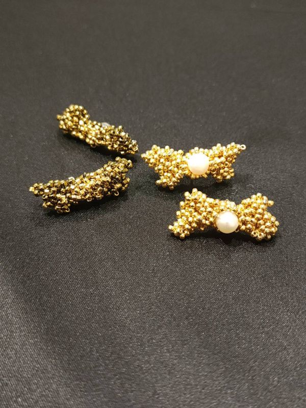 Ribbone銅金耳環 流行飾品,上班族, 手作飾品,編織耳環,編織飾品,耳環,古銅,金色飾品,蝴蝶結