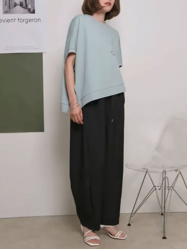不規則寬襬上衣 韓流行女裝,設計師女裝,女裝,短上衣,休閒上衣,挺棉,單品,造型,不對稱,不規則,明亮色,