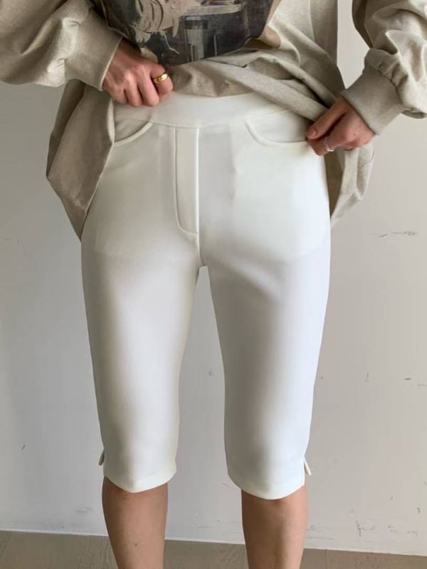 彈性卡普里褲 日韓女裝,流行女裝,法式風格,七分褲,capri,緊身褲,時尚,鬆緊帶,彈性短褲,運動風,休閒,春夏,現代風格,