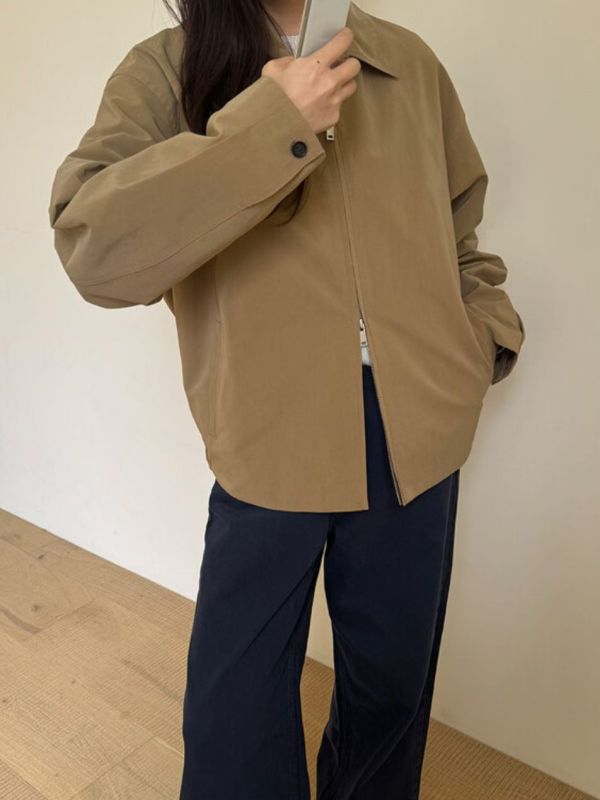 輕型拉鍊夾克 韓流行女裝,設計師女裝,女裝,夾克,秋冬,拉鍊外套,狩獵夾克,皮衣,單品,休閒夾克,短外套,短風衣,水洗,中性