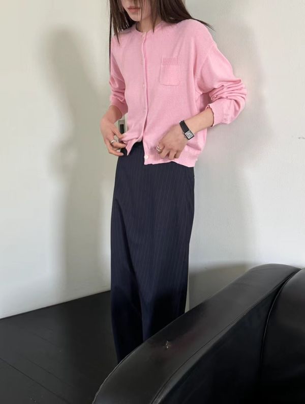 單口袋寬鬆針織開衫 日韓流行女裝,cardigan,針織外套,小外套,圓領針織衫,基本款,流行色,春夏,雄院派,休閒,開衫