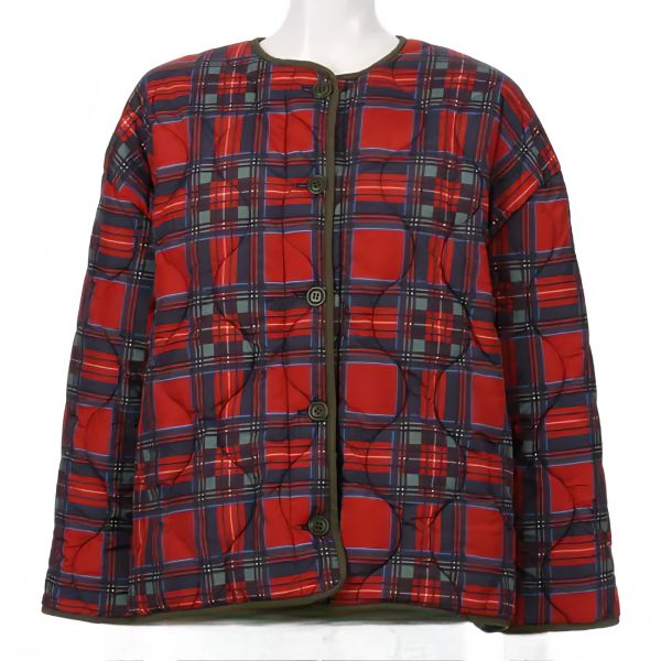 雙色鋪棉夾克 韓流行女裝,設計師女裝,女裝,格紋,秋冬,外套,印花外套,雙面夾克,單品,休閒夾克,鋪棉外套,兩面穿,寬大,中性