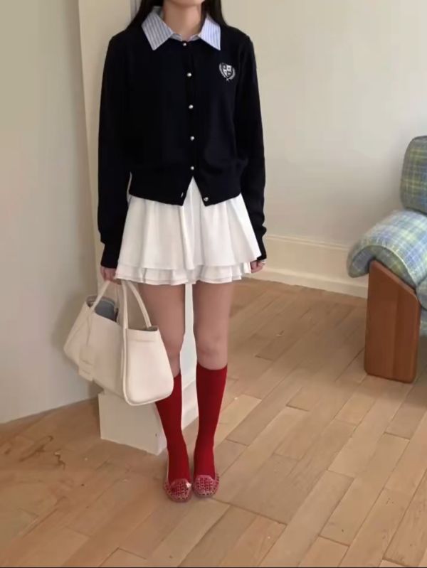 襯衫領針織小外套 日韓流行女裝,短外套,夾克,棒球外套,圓領夾克,歐美流行,基本色,春夏,雄院派,休閒,短版