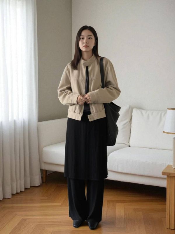 水洗飛行夾克 韓流行女裝,設計師女裝,女裝,空軍,夾克,秋冬,繭型,狩獵夾克,皮衣,單品,休閒夾克,短外套,飛行夾克,水洗,粗礦