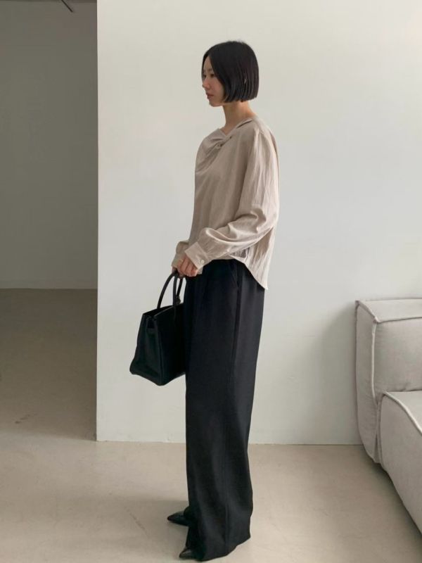 領扭結上衣 日系,韓流行女裝,復古,長袖上衣,上班族,紐結,上衣,薄上衣,正式,襯衫,