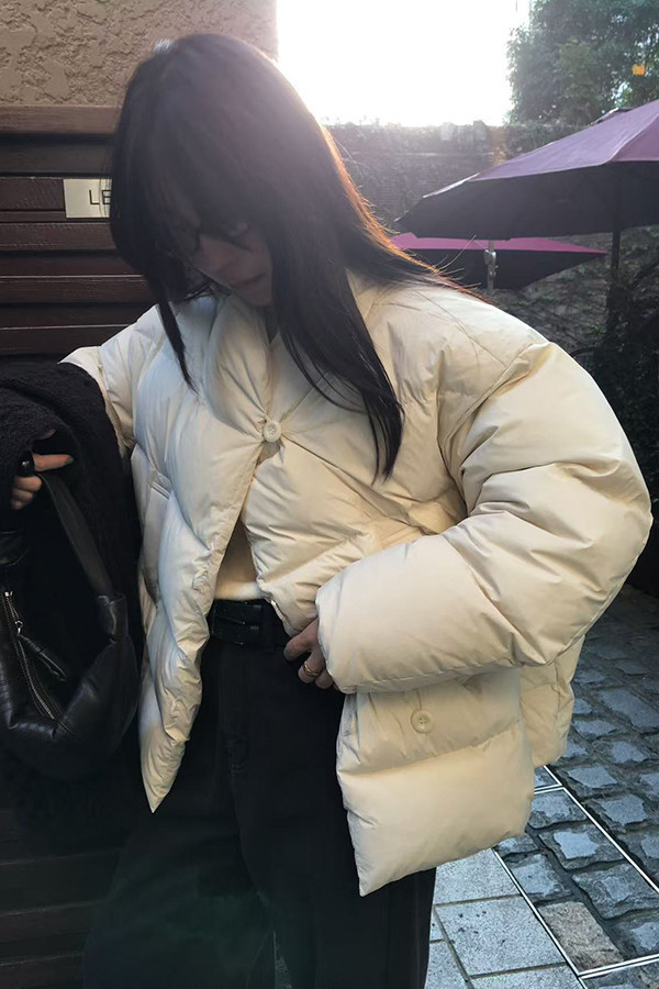 羽絨直領夾克 韓流行女裝,女裝,流行女裝,外套,羽絨服,冬外套,羽絨夾克,,鵝絨,休閒,上班