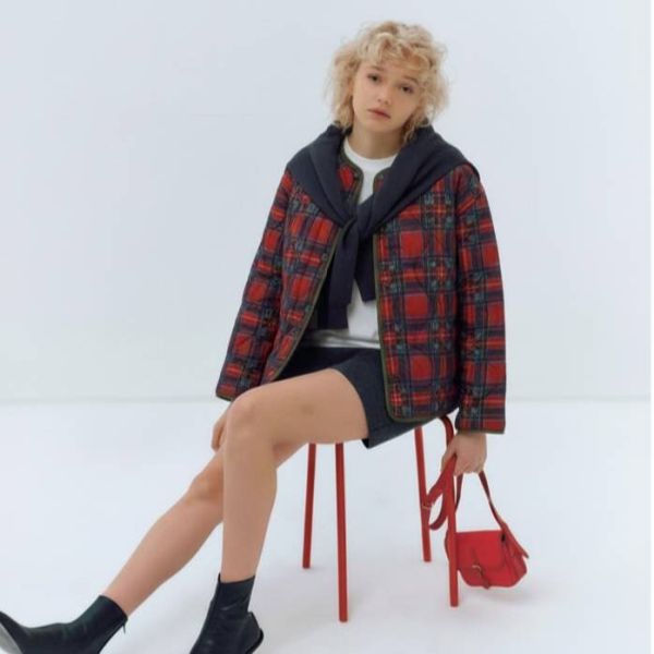 雙色鋪棉夾克 韓流行女裝,設計師女裝,女裝,格紋,秋冬,外套,印花外套,雙面夾克,單品,休閒夾克,鋪棉外套,兩面穿,寬大,中性