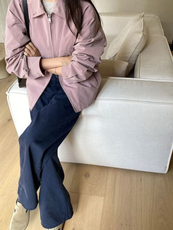 輕型拉鍊夾克 韓流行女裝,設計師女裝,女裝,夾克,秋冬,拉鍊外套,狩獵夾克,皮衣,單品,休閒夾克,短外套,短風衣,水洗,中性