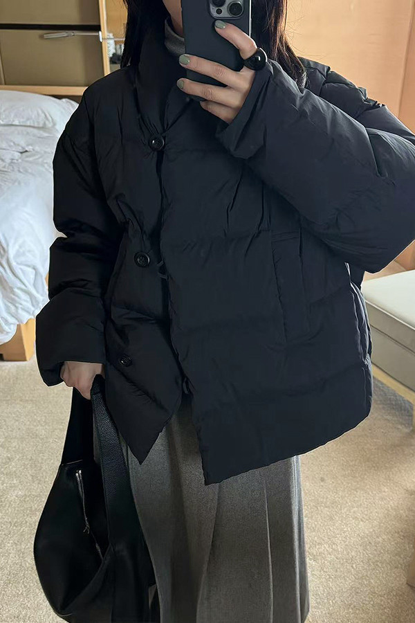 羽絨直領夾克 韓流行女裝,女裝,流行女裝,外套,羽絨服,冬外套,羽絨夾克,,鵝絨,休閒,上班