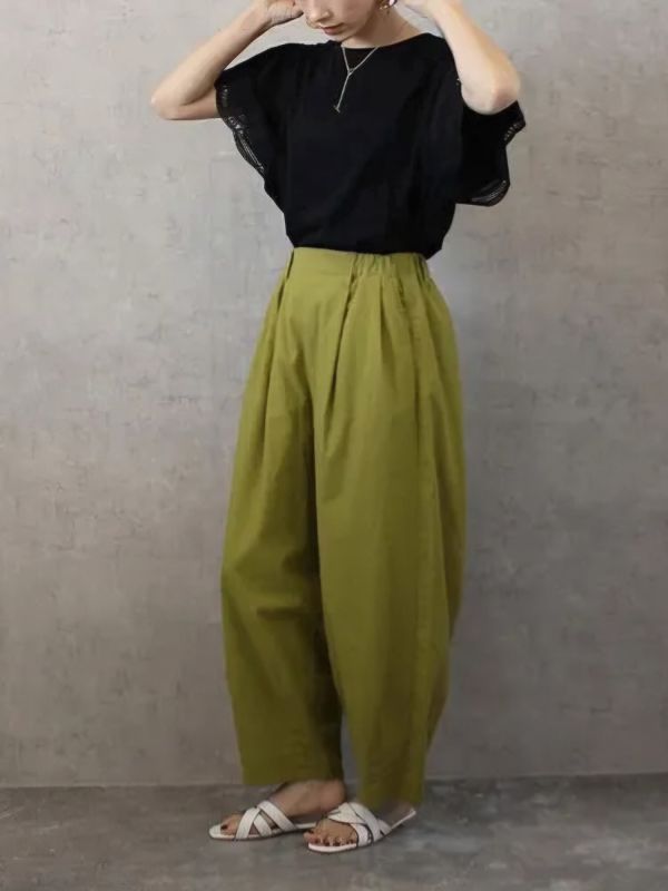 拉丁馬戲闊腿褲 歐美,流行女裝,日韓,寬褲,阿拉丁褲,棉麻,異國,馬戲褲,九分,春夏,蘿蔔褲,打褶褲,鬆緊帶