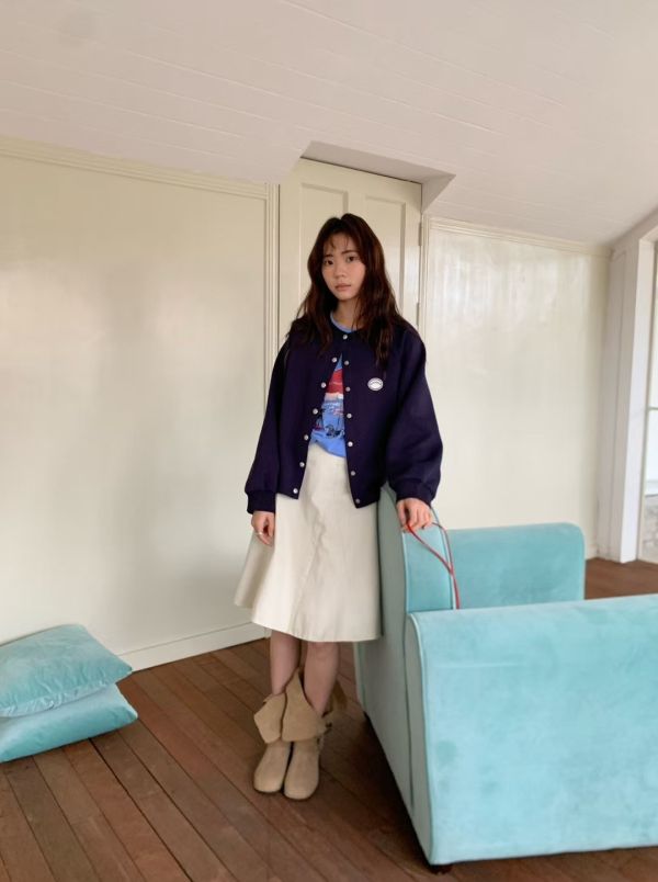 雲朵休閒小外套 日韓流行女裝,短外套,夾克,棒球外套,圓領夾克,歐美流行,基本色,春夏,雄院派,休閒,短版