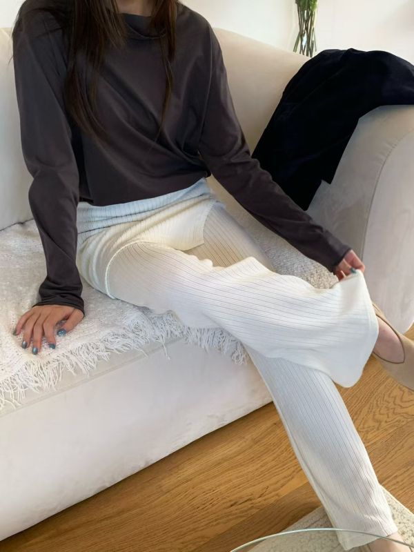 羅紋彈性靴型褲 日韓女裝,流行女裝,裙褲,全長,舒適,個性風,時尚,靴型褲,內搭褲,馬甲,羅紋褲,現代,套裝