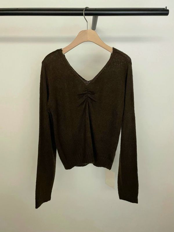 大Ｖ領針織上衣 日韓流行女裝,cardigan,針織上衣,女人味,性感,短版針織上衣,深Ｖ,開襟衫,女性主義,優雅,露背,歐美風