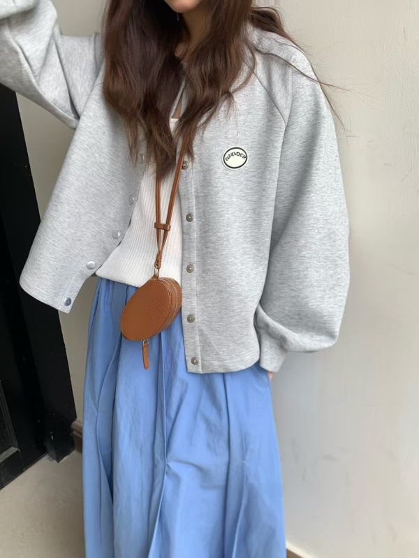 雲朵休閒小外套 日韓流行女裝,短外套,夾克,棒球外套,圓領夾克,歐美流行,基本色,春夏,雄院派,休閒,短版