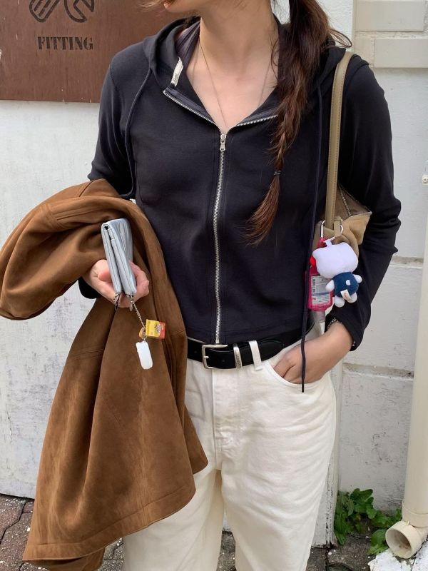 連帽棉衫短外套 流行女裝,日韓女裝,連帽Ｔ,合身短版,棉質外套,拉鏈夾克,連帽拉鍊外套,休閒,tshirt