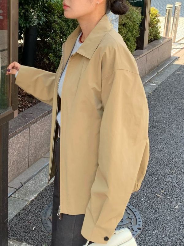 輕型拉鍊夾克 韓流行女裝,設計師女裝,女裝,夾克,秋冬,拉鍊外套,狩獵夾克,皮衣,單品,休閒夾克,短外套,短風衣,水洗,中性