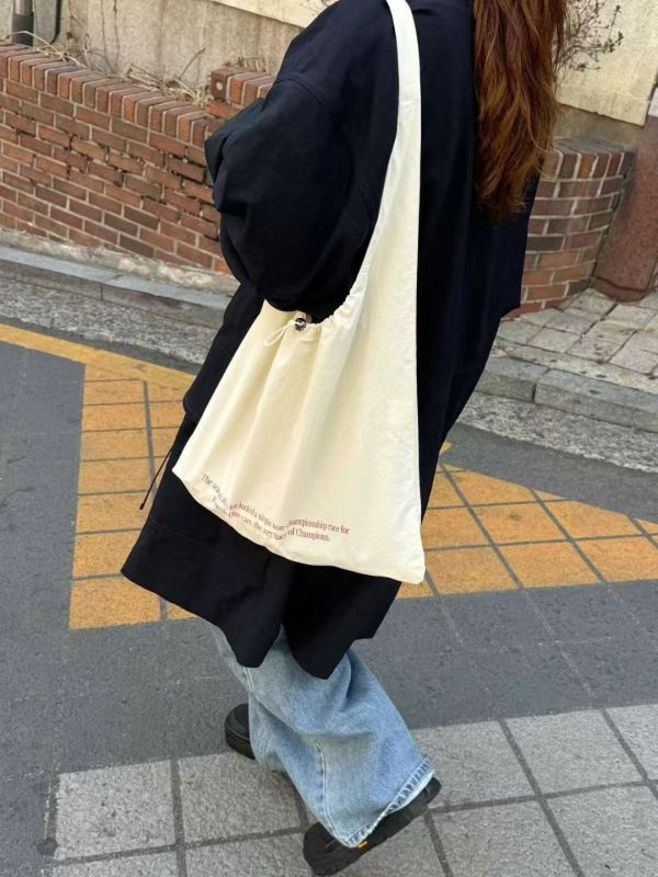 尼龍束繩提袋 流行女裝配件,普普風,條紋,布包,托特包,歐美流行,肩背包,購物袋,撞色,復古,文青,配件
