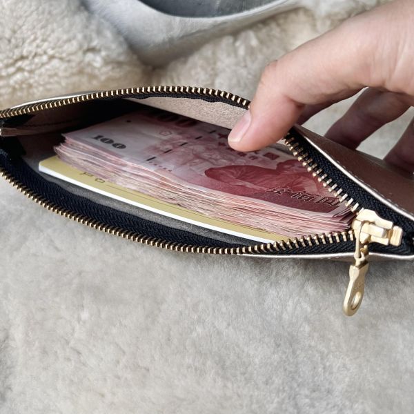 大容量鈔票包-玫瑰金 